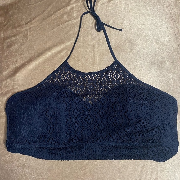 Torrid Black Halter Bikini Top with Textured Design - Picture 2 of 11